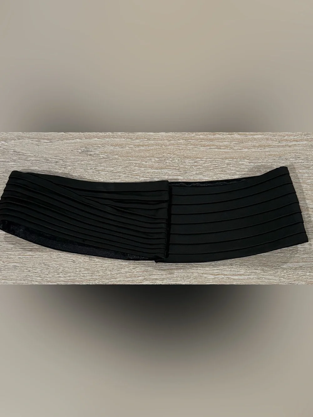 Cache Black Pleated Waist Accent  Belt